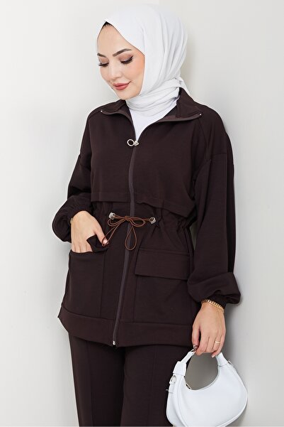 Bestenur Διπλό Σετ με Τσέπη Καπακιού 1652 - Bitter Brown