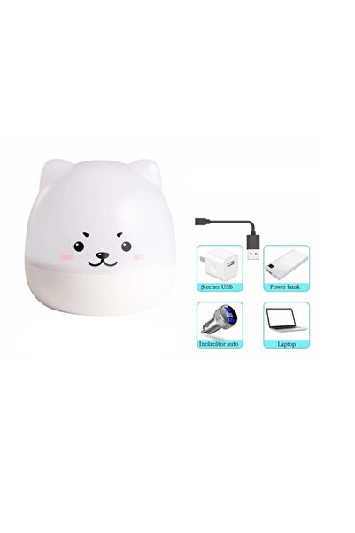 MACVI ® Musical Bear Night Light, LED projector, Bluetooth, 6 colors, USB 1200mAh, rotatable