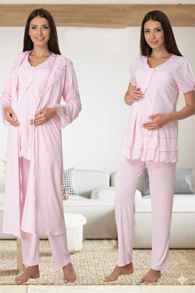Generic Brand Effortt 8024 Maternity Pajamas with Dressing Gown