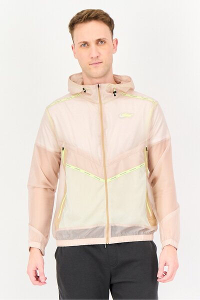 Nike Men Sportswear Fit Running Hooded Jacket, Light Peach
