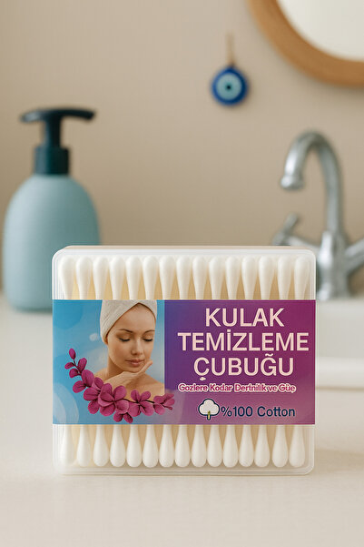 nistabolje 1 KUTU Kulak Temizleme Çubuğu Ekonomik Pamuklu Kulak Çöpü Pamuğu