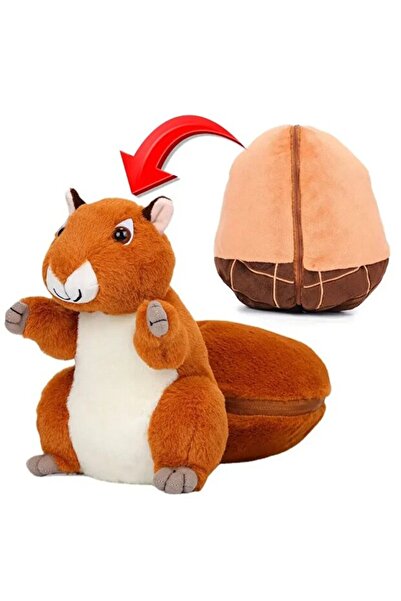 adayus t Fındık içinde sincap peluş oyuncak fermuarlı fındık ve sincap olabilen sürpriz peluş