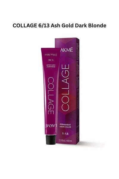 Lakme كولاج 6/13 لون شعر أشقر غامق ذهبي رمادي - دائم 60 مل