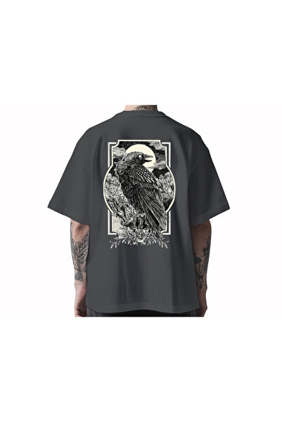 Koi Art Design Μπλουζάκι Raven / Oversize Unisex / 95% Βαμβάκι Υψηλής Ποιότητ...