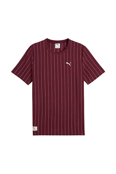 Puma Class Striped Erkek Bordo Günlük Stil T-Shirt 68822096