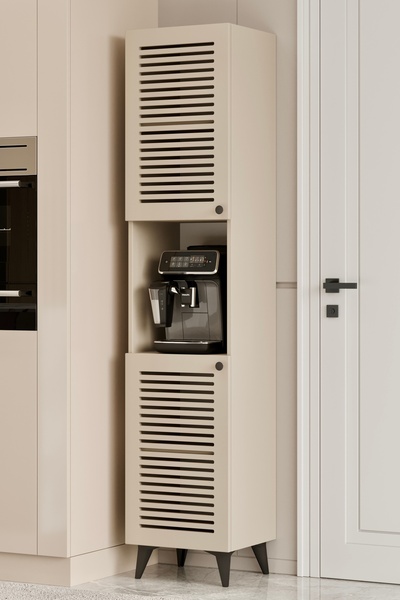 Furnitt Home Sümer Panjur Kapak Açık Raf Kumtaşı Mdf Banyo Dolabı- Kiler Dolabı- Mutfak Dolabı - Çok Amaçlı Dolap