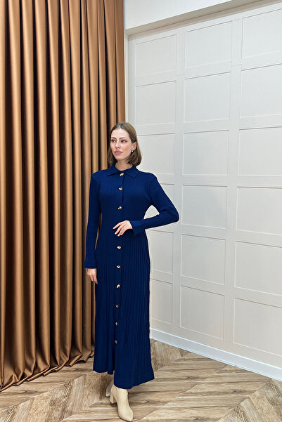 Stilife Сукня з ґудзиками, темно-синя