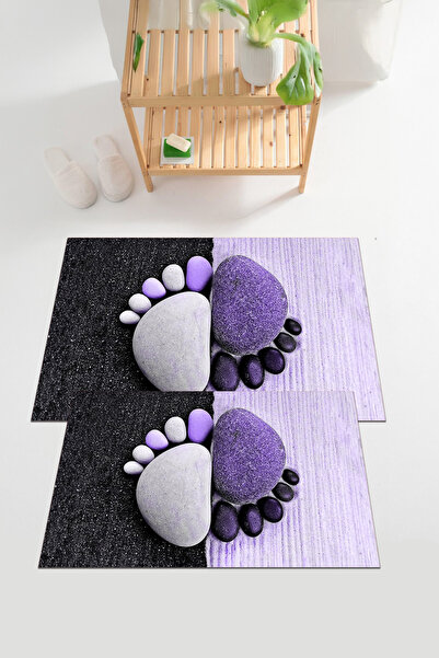 EVİMSEN Set de toaletă pentru baie, lavabil și anti-alunecare, cu model de pi...