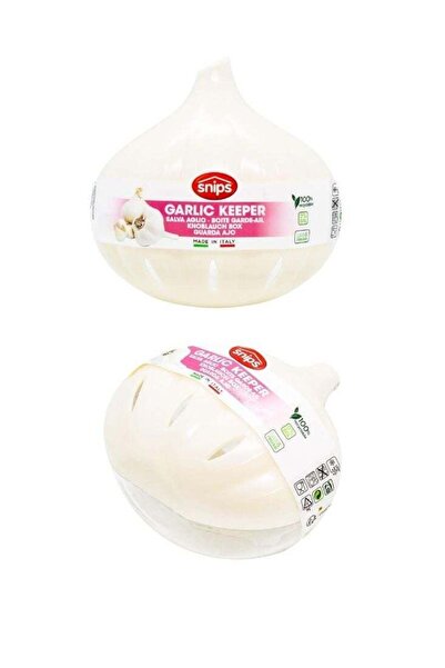 Snips Garlic Keeper Container – White Garlic-Shaped Storage Box