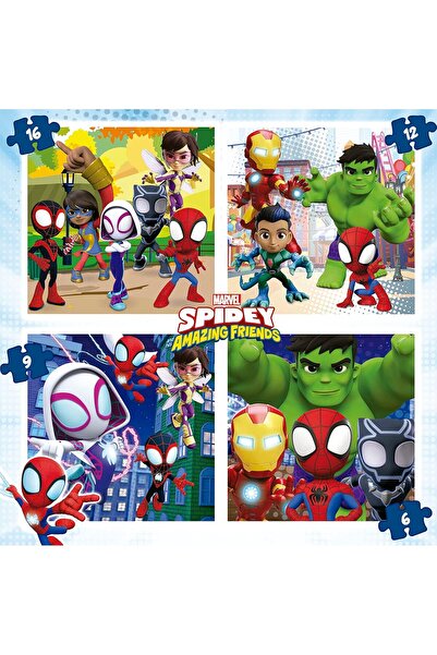 EDUCA Spidey Bag — Set of 4 Graduated Puzzles (6/9/12/16 pcs), Cardboard, Age 3+