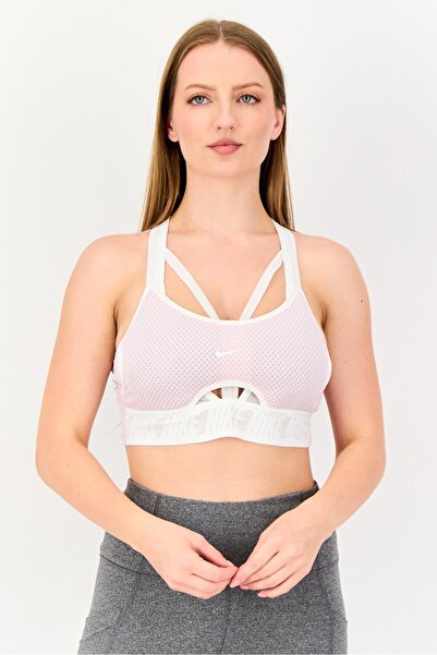 Nike حمالة صدر رياضية نسائية خفيفة الوزن ومبطنة ومزودة بأشرطة، باللون الوردي