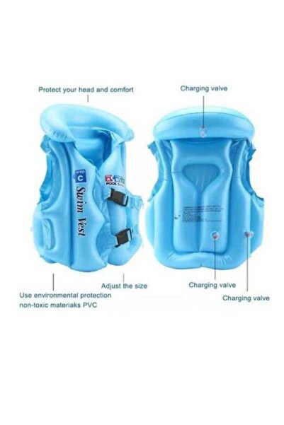 Intex Inflatable Swim Vest for Kids – Step C Adjustable Safety Float Jacket (Blue)