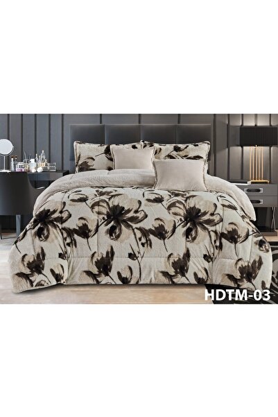 Moon Winter double bed set with velvet filling and double-sided fur, soft and warm fur, suitable for a bed measuring 200*200 cm