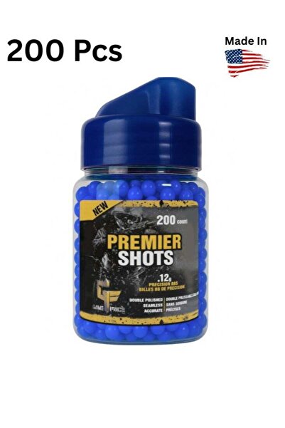 Premier رصاصات Shots Airsoft BBs - 200 رصاصة، 0.12 جرام، حبيبات زرقاء لأداء موثوق