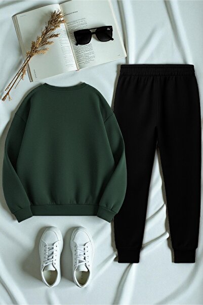 uyguntarz Σετ φούτερ με λαιμόκοψη με τύπωμα Unisex με σχέδιο κορδέλας, 2 τεμάχια