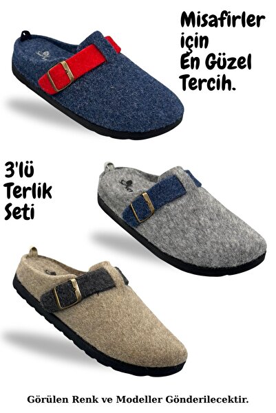 Moda Anna Papuci de casă pentru femei – Set de 3 papuci de casă caldi cu talp...