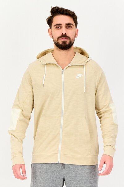 Nike Men Sportswear Fit Long Sleeve Outdoor Hooded Jacket, Light Brown