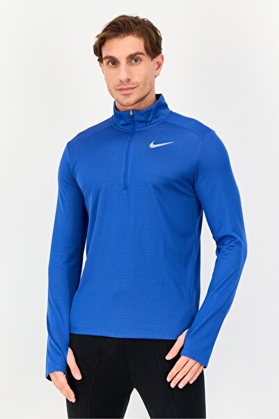 Nike Men Dri Fit Long Sleeve Running Sweatshirt, Blue