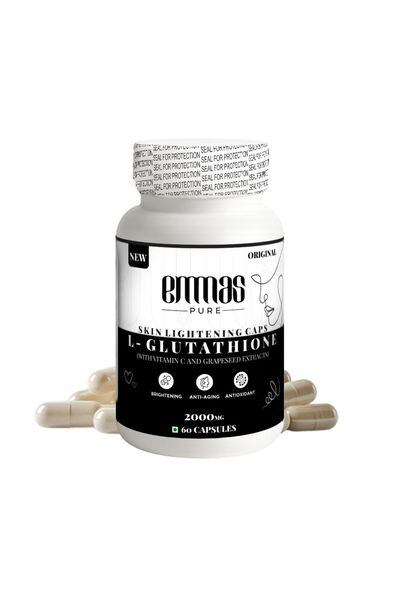 Emmas pure كبسولات إل-جلوتاثيون لتفتيح البشرة - 60 كبسولة نباتية