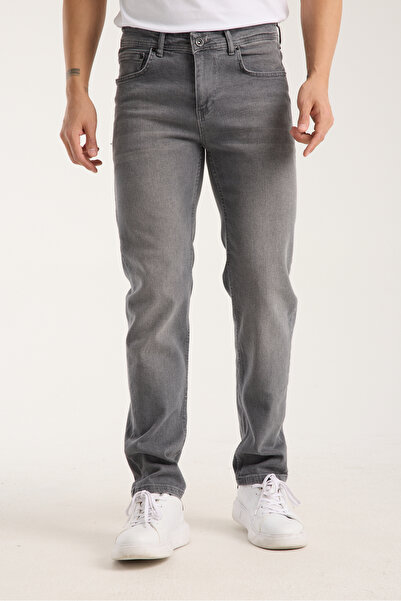 OneZero Men's Lycra Jeans Gray Regular Fit Comfortable Wear Zipper Trousers (...