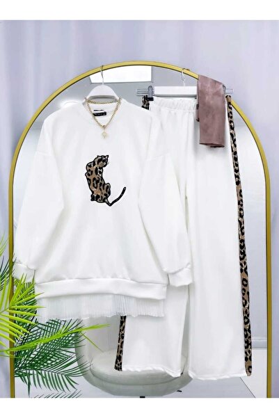 MODA VEDAT Leopard Detail Puff Scuba  Dual Set