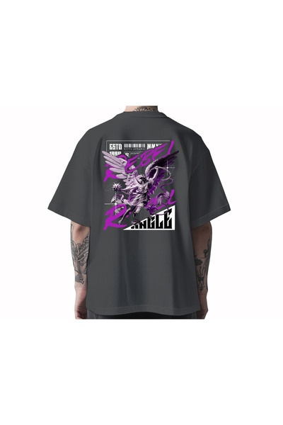 Koi Art Design Rebel Angle / Oversize Unisex T-Shirt / 95% Βαμβάκι Υψηλής Ποι...