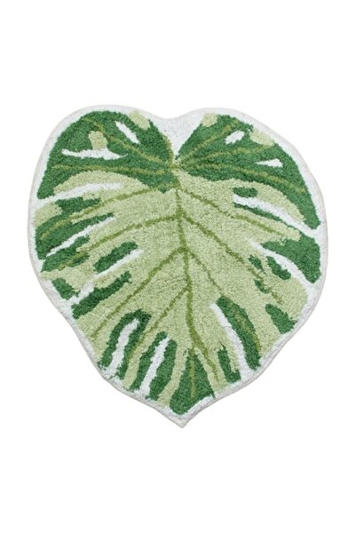 OEM Bath mat 65x55 cm, cotton, non-slip backing, Leaf