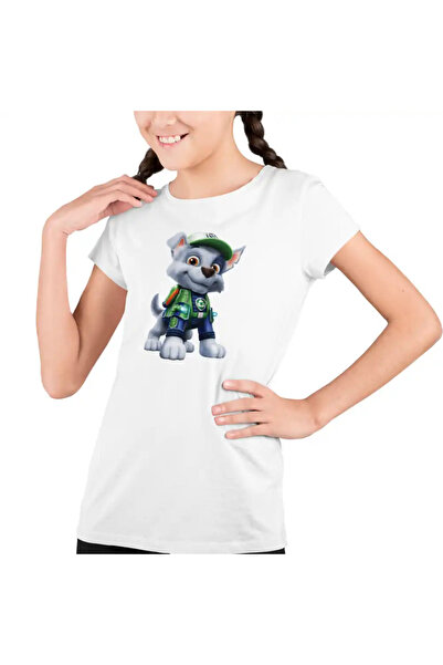 OEM Tricou Copii Fete Paw Patrol Rocky Patrula Catelusilor Pompier