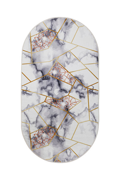 Dijidekor ΨΗΦΙΑΚΟ Οβάλ ΧΑΛΙ ΧΩΡΙΣ ΦΛΑΝΤΙΣΜΕΝΟ ΚΡΥΣΤΑΛΛΙΚΟ ΜΟΝΤΕΛΟ ΧΡΥΣΟ Χρώμα Σβήσιμο Χαλάκι δαπέδου 60x150