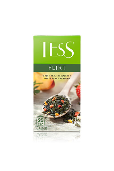 Tess FLIRT - green tea (tea bag 1.5g* 25) فليرت الأخضر بنكهة الخوخ الأبيض وال...