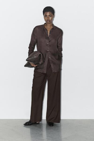 Massimo Dutti %100 rami uzun gömlek - STUDIO