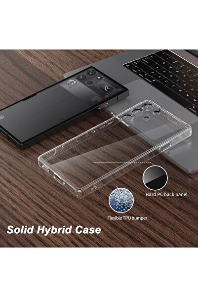 HYX Case for Red Magic 10 Pro / 10S Pro - Crystal Clear Hard Back + Soft TPU Bumper