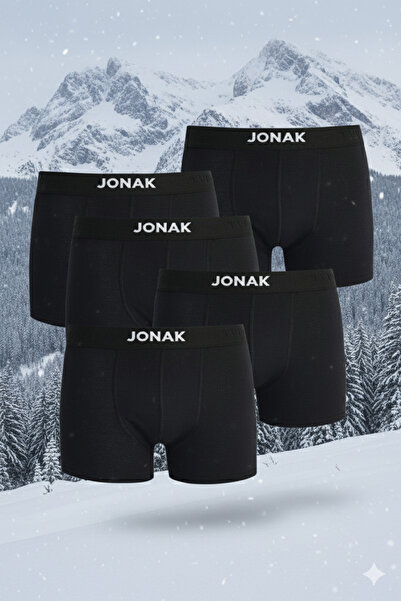 MAG FASHİON Men's 5-Piece Cotton Lycra Flexible Fabric Black Boxers