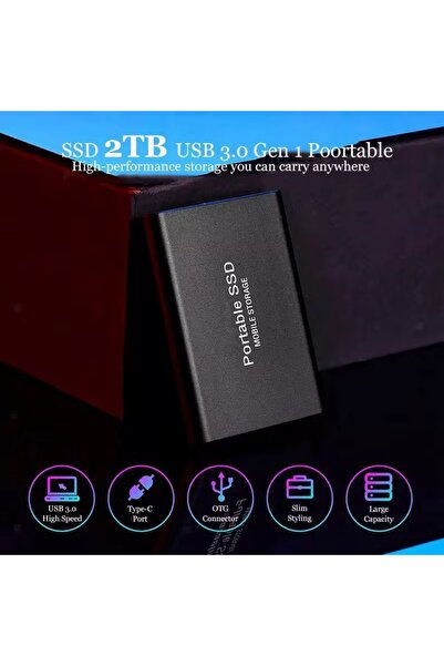 M.A&F's محرك أقراص صلبة خارجي سعة 2 تيرابايت، محركات أقراص صلبة صغيرة SSD، محركات أقراص صلبة خارجية ذات حالة صلبة،