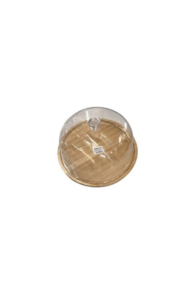 Clini Platou rotund de servire din bambus cu capac de plastic, 30,5 cm, 4x-0648