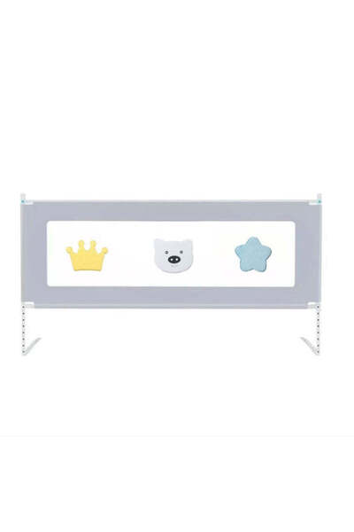 buz Bară de siguranță reglabilă pentru pat glisant pentru copii, gri (150/160...