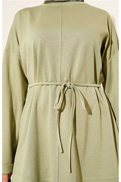 MODA VEDAT Crew Neck Rope Belted Tunic