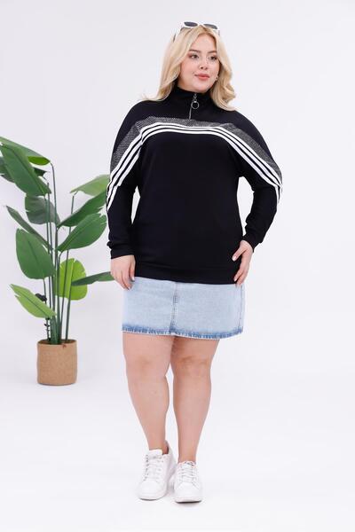 Siyezen Plus Size Striped Modal Fabric Sweatshirt