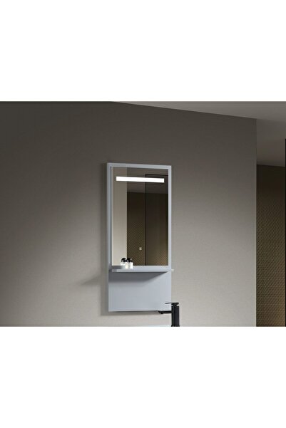 Trendy's Oglindă baie Trendy’s cu iluminare LED și raft – gri, 500×1050 mm