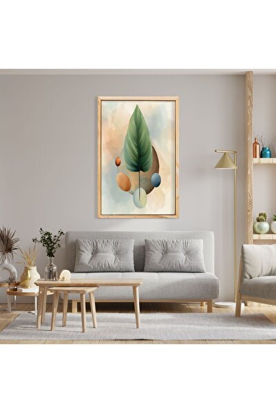 GAAGART Tekli Ahşap Lamine Çerçeveli Mdf Tablo Oval Şekil ve Yaprak