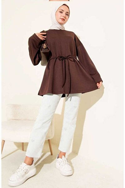 MODA VEDAT Crew Neck Rope Belted Tunic