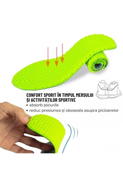 Jumbo Gel orthopedic insoles, daily use, for women, adjustable size 35-41, green