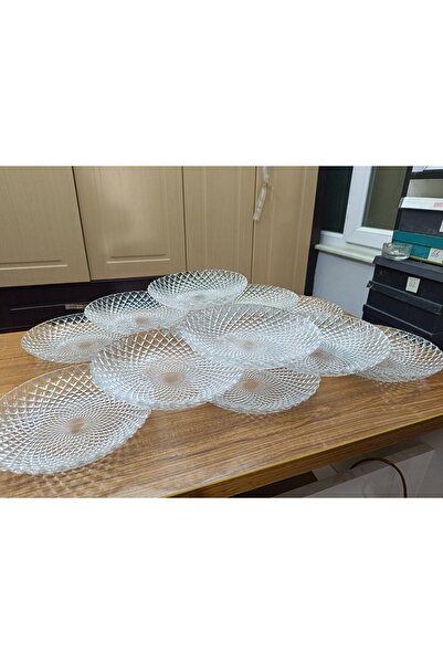 DEKOR ZÜCCACİYE HOME 12-Piece Cut Glass Dinner Plate