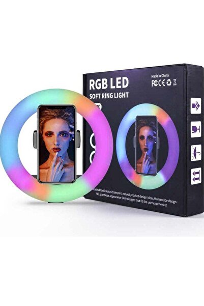 Generic ضوء حلقي متعدد الألوان، ضوء تصوير فوتوغرافي ملون لفيديوهات التدوين عل...