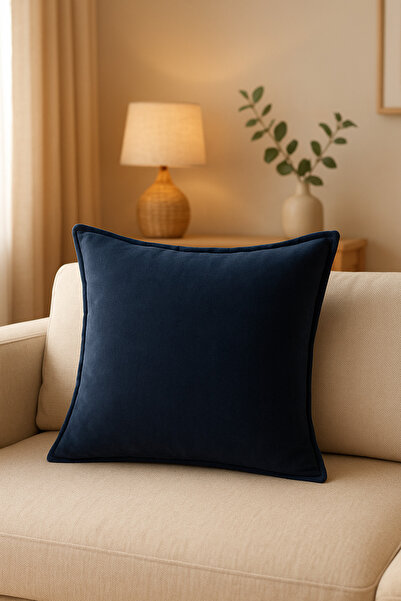 Rüyam Lacivert Nubuk Dekoratif Kırlent Kılıfı