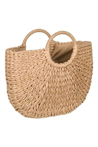 ANTBRO Beige summer straw bag 40×6×32 cm — -friendly, medium capacity, style