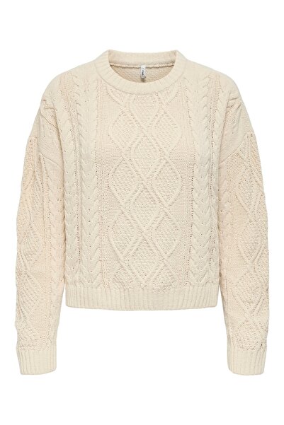 ONLY Onlelly Life Ls Cable O-Neck Cc Knt Women's Sweater 15351234 Birch