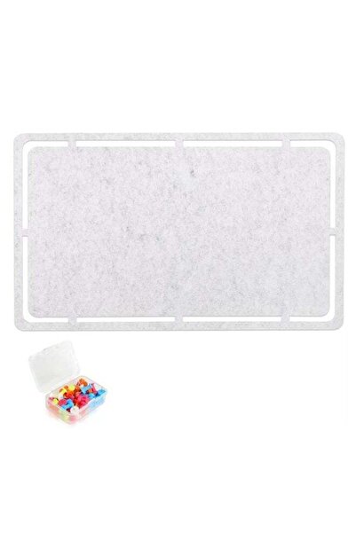 Generic Large Felt Pin Board Light Grey with 35 Push Pins