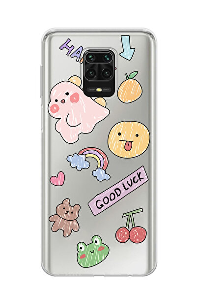 Elorakılıf Xiaomi Redmi Note 9 Pro Uyumlu Baskılı Yumuşak Silikon Şeffaf Tele...