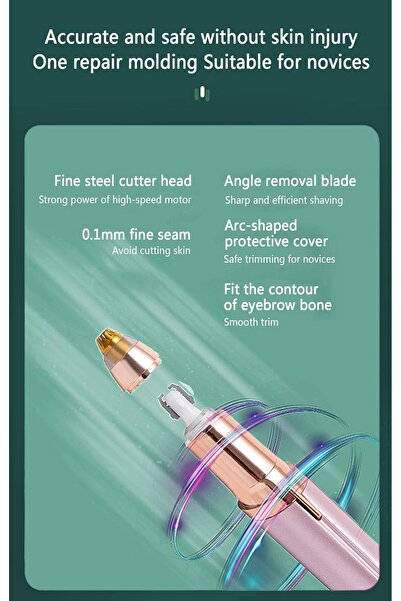 Generic Eyebrow Hair Remover, LED Light, Multi-Functional Facial Hair Trimmer for Women